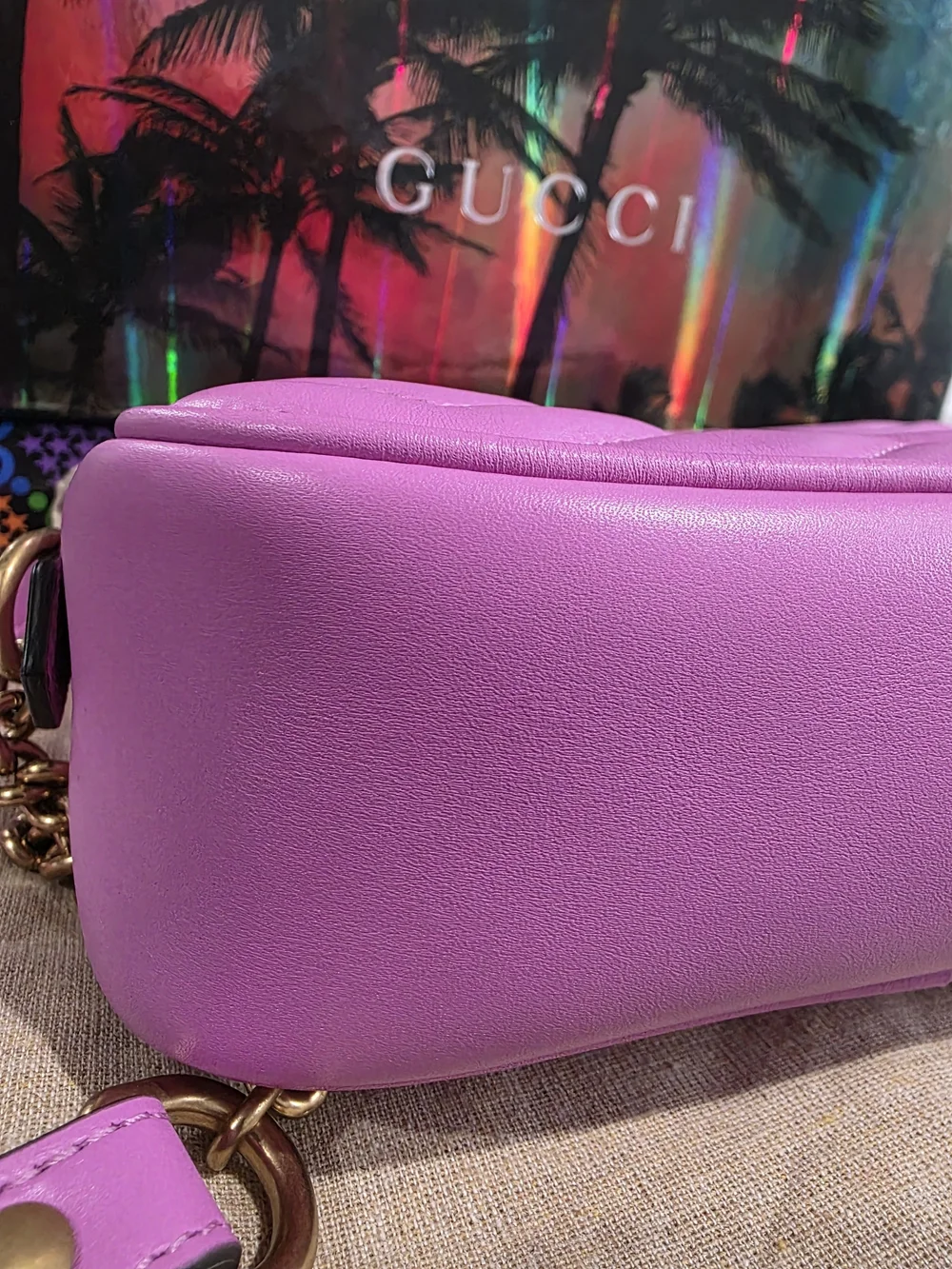 NEW Gucci Pink GG Marmont Quilted Leather Camera Bag With DUST BAG AND BOX 🔥